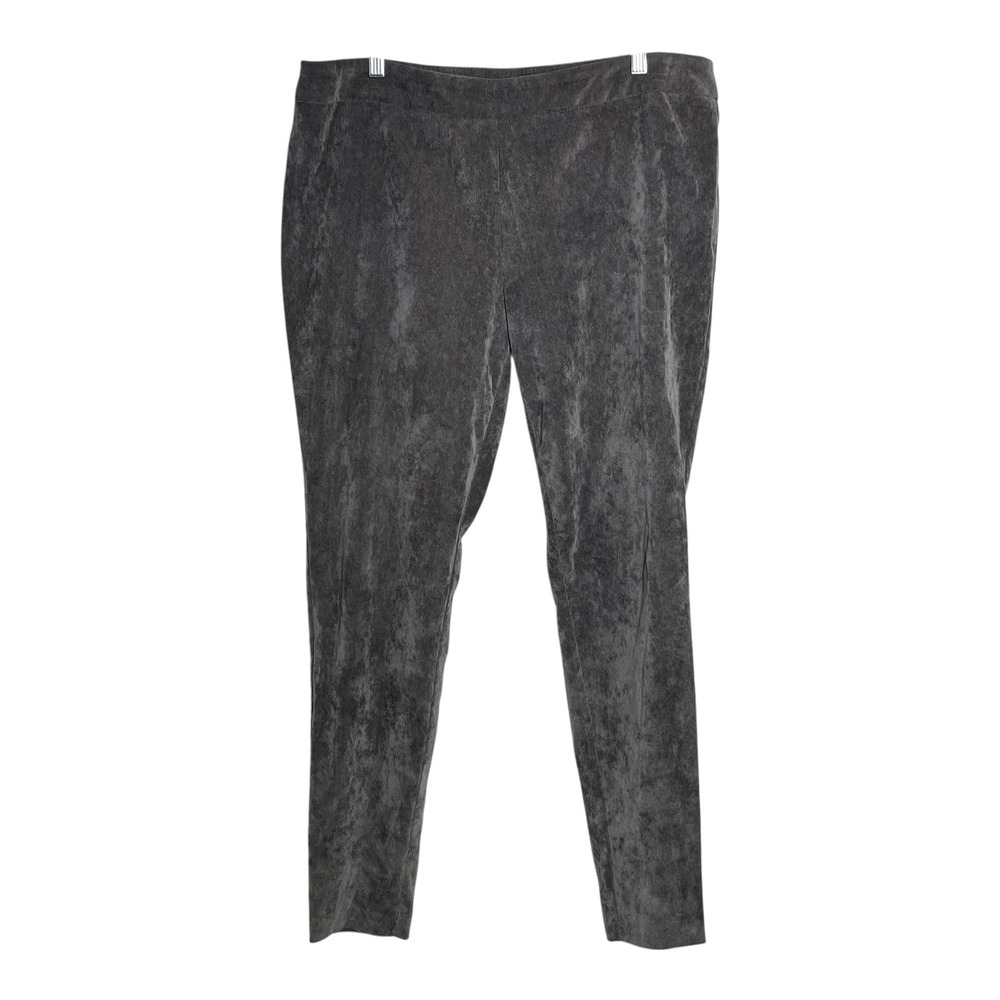 New Directions Gray Velvet Textured Pull On Pants Women Size 14